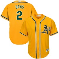 Oakland Athletics #2 Khris Davis Gold Cool Base Stitched Youth MLB Jersey