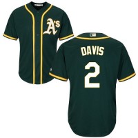 Oakland Athletics #2 Khris Davis Green Cool Base Stitched Youth MLB Jersey