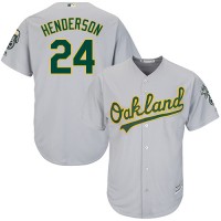 Oakland Athletics #24 Rickey Henderson Grey Cool Base Stitched Youth MLB Jersey