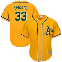 Oakland Athletics #33 Jose Canseco Gold Cool Base Stitched Youth MLB Jersey