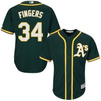 Oakland Athletics #34 Rollie Fingers Green Cool Base Stitched Youth MLB Jersey