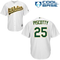 Oakland Athletics #25 Stephen Piscotty White Cool Base Stitched Youth MLB Jersey
