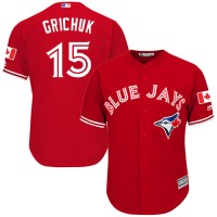 Toronto Blue Jays #15 Randal Grichuk Red Cool Base Canada Day Stitched Youth MLB Jersey