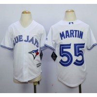 Toronto Blue Jays #55 Russell Martin White Cool Base Stitched Youth MLB Jersey
