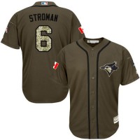 Toronto Blue Jays #6 Marcus Stroman Green Salute to Service Stitched Youth MLB Jersey