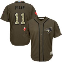 Toronto Blue Jays #11 Kevin Pillar Green Salute to Service Stitched Youth MLB Jersey