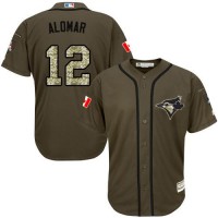 Toronto Blue Jays #12 Roberto Alomar Green Salute to Service Stitched Youth MLB Jersey