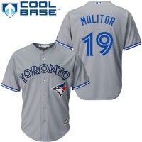 Toronto Blue Jays #19 Paul Molitor Grey Cool Base Stitched Youth MLB Jersey