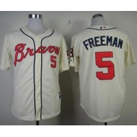Atlanta Braves #5 Freddie Freeman Cream Cool Base Stitched Youth MLB Jersey