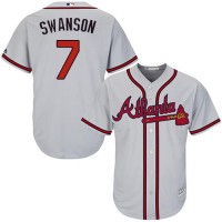 Atlanta Braves #7 Dansby Swanson Grey Cool Base Stitched Youth MLB Jersey