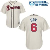 Atlanta Braves #6 Bobby Cox Cream Cool Base Stitched Youth MLB Jersey