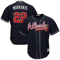 Atlanta Braves #22 Nick Markakis Navy Blue Cool Base Stitched Youth MLB Jersey