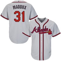 Atlanta Braves #31 Greg Maddux Grey Cool Base Stitched Youth MLB Jersey