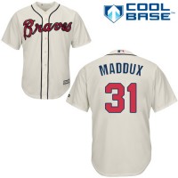 Atlanta Braves #31 Greg Maddux Cream Cool Base Stitched Youth MLB Jersey