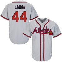 Atlanta Braves #44 Hank Aaron Grey Cool Base Stitched Youth MLB Jersey