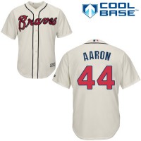 Atlanta Braves #44 Hank Aaron Cream Cool Base Stitched Youth MLB Jersey