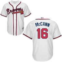 Atlanta Braves #16 Brian McCann White Cool Base Stitched Youth MLB Jersey