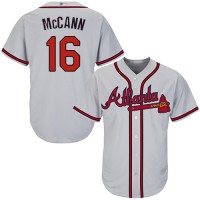 Atlanta Braves #16 Brian McCann Grey Cool Base Stitched Youth MLB Jersey