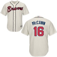 Atlanta Braves #16 Brian McCann Cream Cool Base Stitched Youth MLB Jersey