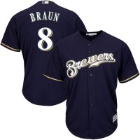 Milwaukee Brewers #8 Ryan Braun Blue Cool Base Stitched Youth MLB Jersey