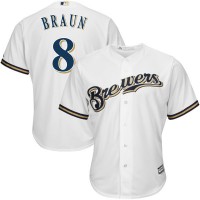 Milwaukee Brewers #8 Ryan Braun White Cool Base Stitched Youth MLB Jersey