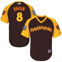 Milwaukee Brewers #8 Ryan Braun Brown 2016 All-Star National League Stitched Youth MLB Jersey