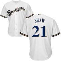 Milwaukee Brewers #21 Travis Shaw White Cool Base Stitched Youth MLB Jersey