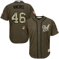 Milwaukee Brewers #46 Corey Knebel Green Salute to Service Stitched Youth MLB Jersey