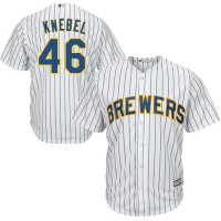 Milwaukee Brewers #46 Corey Knebel White Strip Cool Base Stitched Youth MLB Jersey