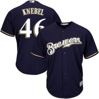 Milwaukee Brewers #46 Corey Knebel Navy blue Cool Base Stitched Youth MLB Jersey