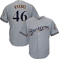 Milwaukee Brewers #46 Corey Knebel Grey Cool Base Stitched Youth MLB Jersey