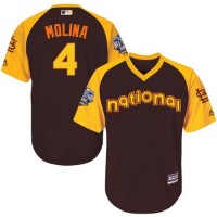 St.Louis Cardinals #4 Yadier Molina Brown 2016 All-Star National League Stitched Youth MLB Jersey