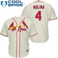St.Louis Cardinals #4 Yadier Molina Cream Cool Base Stitched Youth MLB Jersey