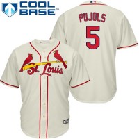St.Louis Cardinals #5 Albert Pujols Cream Cool Base Stitched Youth MLB Jersey