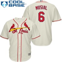 St.Louis Cardinals #6 Stan Musial Cream Cool Base Stitched Youth MLB Jersey
