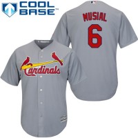 St.Louis Cardinals #6 Stan Musial Grey Cool Base Stitched Youth MLB Jersey