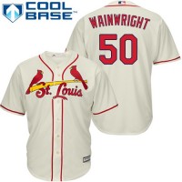 St.Louis Cardinals #50 Adam Wainwright Cream Cool Base Stitched Youth MLB Jersey