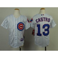 Chicago Cubs #13 Starlin Castro White(Blue Strip) Cool Base Stitched Youth MLB Jersey