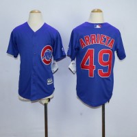 Chicago Cubs #49 Jake Arrieta Blue Cool Base Stitched Youth MLB Jersey