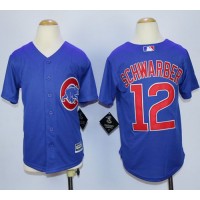 Chicago Cubs #12 Kyle Schwarber Blue Cool Base Stitched Youth MLB Jersey