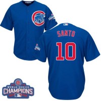 Chicago Cubs #10 Ron Santo Blue Alternate 2016 World Series Champions Stitched Youth MLB Jersey