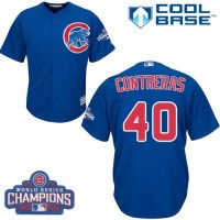 Chicago Cubs #40 Willson Contreras Blue Alternate 2016 World Series Champions Stitched Youth MLB Jersey