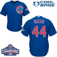 Chicago Cubs #44 Anthony Rizzo Blue Alternate 2016 World Series Champions Stitched Youth MLB Jersey