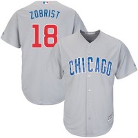 Chicago Cubs #18 Ben Zobrist Grey Road Stitched Youth MLB Jersey