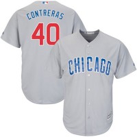 Chicago Cubs #40 Willson Contreras Grey Road Stitched Youth MLB Jersey