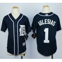 Detroit Tigers #1 Jose Iglesias Navy Blue Cool Base Stitched Youth MLB Jersey
