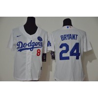 Los Angeles Los Angeles Dodgers #8 #24 Kobe Bryant Youth Nike White Cool Base 2020 KB Patch MLB Jersey