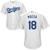 Los Angeles Dodgers #18 Kenta Maeda White Cool Base Stitched Youth MLB Jersey
