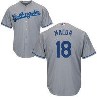 Los Angeles Dodgers #18 Kenta Maeda Grey Cool Base Stitched Youth MLB Jersey
