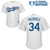 Los Angeles Dodgers #34 Fernando Valenzuela White Cool Base Stitched Youth MLB Jersey